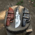 Handmade Carbon Steel Tracker Knife Ram Horn or Wendi Wood Handle